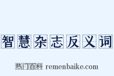 智慧杂志反义词是什么意思的图片